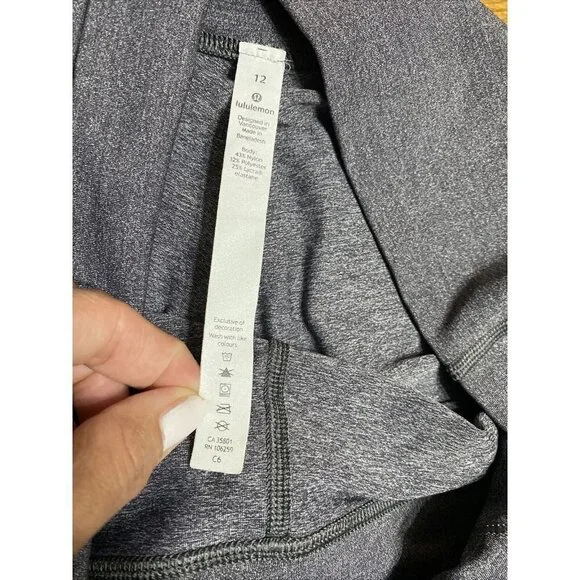 𝅺lululemon Wunder Under High Rise Crop 21” Heather Gray Leggings Size 12 - Picture 7 of 9